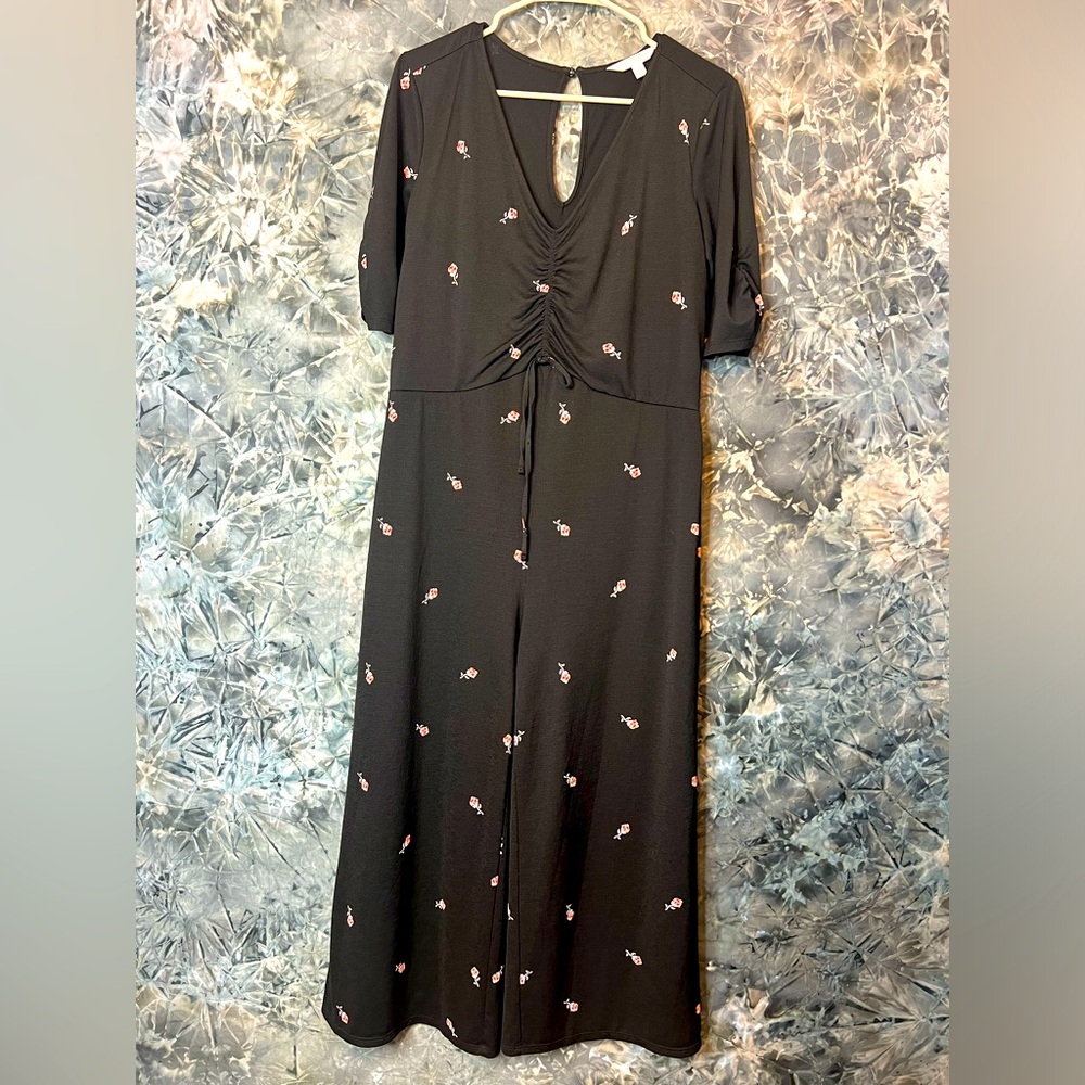 LC Lauryn Conrad Black flowy wide leg stretch jumpsuit